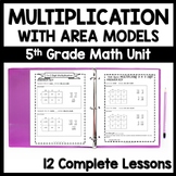 Area Model Multiplication Worksheets Bundle, 5th Grade Mul