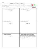 5th Grade Multiplication & Division Bare Number and Word P