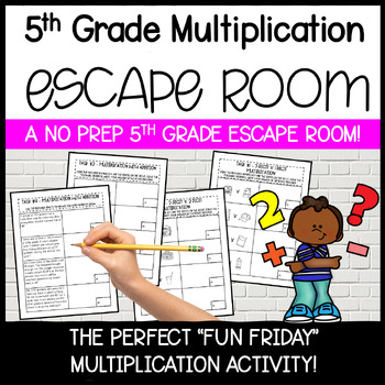 Preview of 5th Grade Multiplication Escape Room | A NO PREP Fun Friday Math Activity