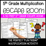 5th Grade Multiplication Escape Room | A NO PREP Fun Frida