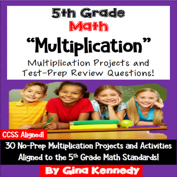 Preview of 5th Grade Multiplication, 30 Enrichment Projects and Test Prep Problem Solving