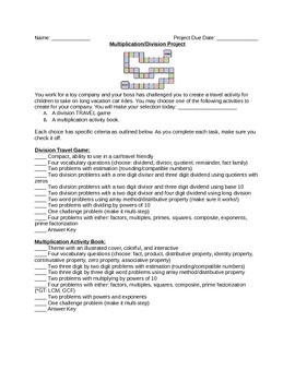 Preview of 5th Grade Multiplication and Division Project