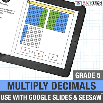 Preview of 5th Grade Multiply Decimals | Google Digital Math Test Prep Review Center