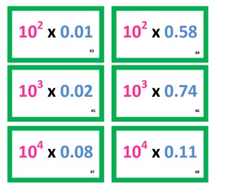 5th grade multiplying decimals by powers of 10 game for