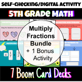 Multiply Fractions Boom Card Activity Bundle 5th, 6th, 7th