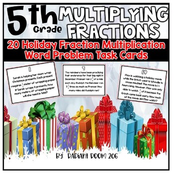 Preview of Multiplying Fractions Word Problem Task Cards