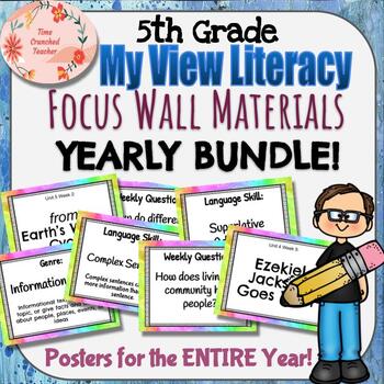 Preview of 5th Grade My View Literacy Focus Wall YEARLY BUNDLE! Posters for ALL YEAR!