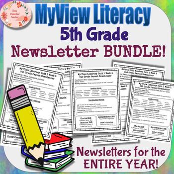 Preview of 5th Grade My View Literacy PARENT NEWSLETTERS BUNDLE Newsletters for ALL YEAR!