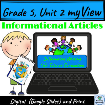 Preview of 5th Grade MyView U2 Informational Article Writing SUPPLEMENT Graphic Organizers