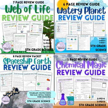 Preview of 5th Grade Mystery Science REVIEW & STUDY GUIDE BUNDLE - 4 Resources!
