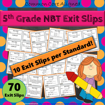Preview of 5th Grade NBT Exit Slips ★ Number & Operations in Base Ten Math Exit Tickets