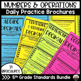 5th Grade NBT Math Review Daily Practice Brochures | Multi