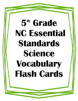 Preview of 5th Grade NC Essential Standards Science Weather Vocabulary Flash Cards