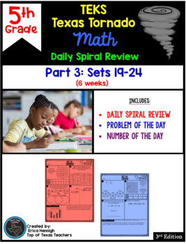 Preview of 5th Grade Math TEKS Texas Tornado: Daily Spiral Review Part 3 (Sets 19-24)