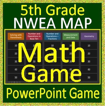 Preview of 5th Grade NWEA Map Math Game - Spiral Review Math Test Prep