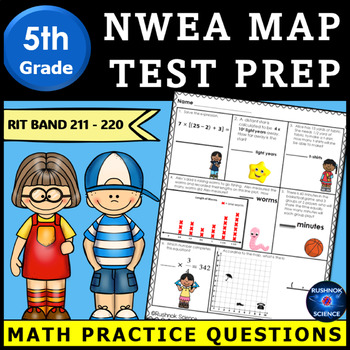 Preview of 5th Grade NWEA MAP Math Test Prep Practice Questions, Math Review Worksheets