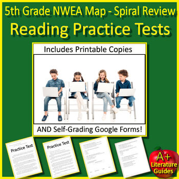 Preview of 5th Grade NWEA Map Reading Test Prep Practice Testing Printable and Google Forms