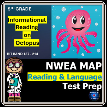 Preview of 5th Grade NWEA MAP Reading Test Prep Practice Test Passage &  Questions, Octopus