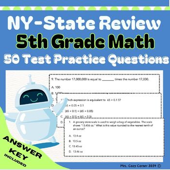 Preview of 5th Grade NY State MATH TEST PREP Questions | Standards Aligned Next Gen.