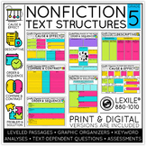 5th Grade Nonfiction Text Structures Reading Comprehension
