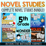 5th Grade Novel Studies Bundle - Wonder Holes Number the Stars 