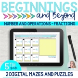 5th Grade Number and Operations - Fractions Digital Maze a