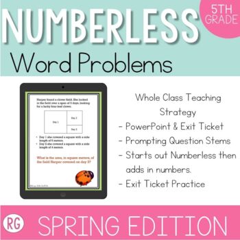 Preview of 5th Grade Numberless Word Problem Strategy - Spring