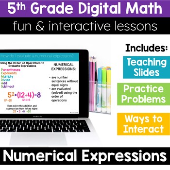 Preview of 5th Grade Numerical Expressions 5.OA.1 5.OA.2 5.OA.3 Digital Math Activities