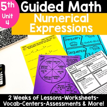 Preview of 5th Grade Numerical Expressions Worksheets Activities Lessons - Guided Math