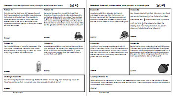 daily problem solving for 5th grade october word problems multi step