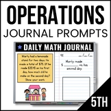 5th Grade Operations Math Journal - 5th Grade Math Prompts