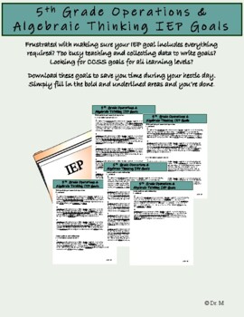 Preview of 5th Grade Operations and Algebraic Thinking IEP goals