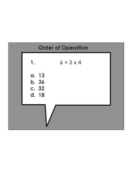 Preview of 5th Grade Order of Operations ActivExpression Assessment 5.OA.A.1