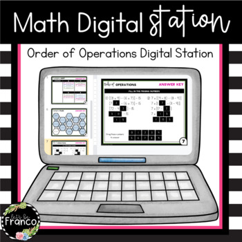 Preview of 5th Grade Order of Operations Digital Station - Distance Learning