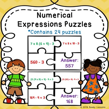 Fifth Grade Order of Operations Activity Puzzles Numerical Expression