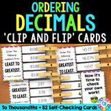 Compare & Order Decimals Task Cards Game 5th Grade Decimal