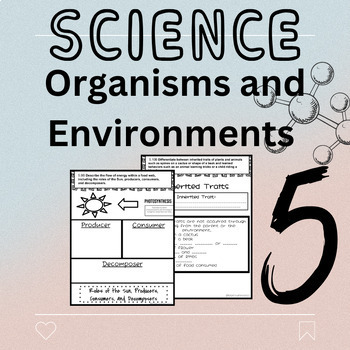 Preview of 5th Grade Organisms and Environment 5.9 STAAR Worksheet/Assessment Bundle