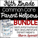 5th Grade Parent Handouts Bundle Common Core Parent Helpers