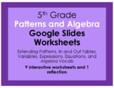 5th Grade Patterns and Algebra Google Worksheets