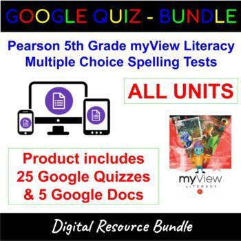 Preview of FULL YEAR BUNDLE - 5th Grade Savvas myView - Weekly Spelling Tests & Unit Lists