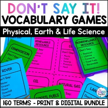 Preview of 5th Grade Physical, Earth, Space, and Life Science Vocabulary Game Bundle