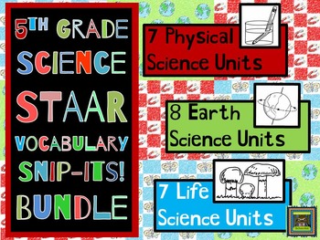 5th Grade Physical, Earth, and Life Science STAAR Vocabulary Bundle***ZIP