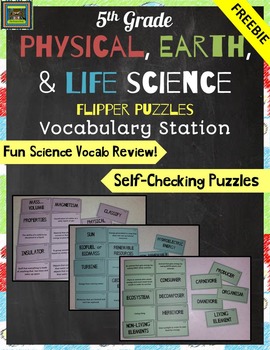 Preview of 5th Grade Physical, Earth, and Life Science STAAR Vocabulary Puzzles FREEBIE