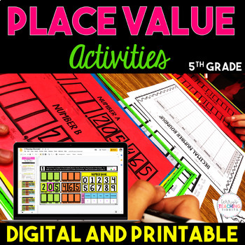 Preview of 5th Grade Place Value Activities Bundle - Digital & Printable