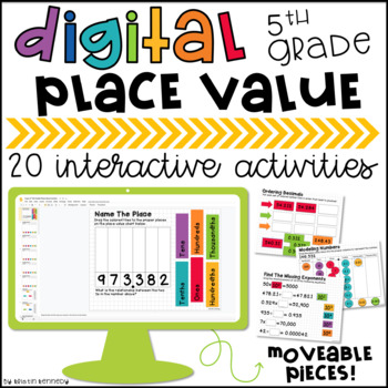 Preview of Place Value 5th Grade Activities in Google Slides Digital Math Centers Resource