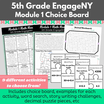 Preview of Grade 5 Module 1: Eureka/EngageNY Choice Board Place Value Games