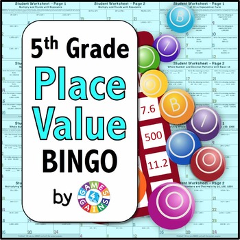 Preview of Multiply & Divide by Powers of 10 with Exponents Decimal Place Value Game Bingo
