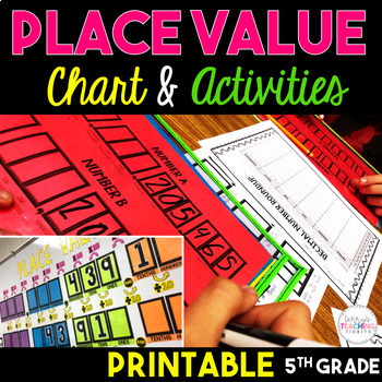 Preview of 5th Grade Place Value Charts & Activities Bundle - Printable
