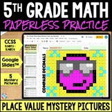 5th Grade Place Value Color by Number Worksheets: Comparin
