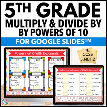 Preview of 5th Grade Place Value Digital Worksheets - Multiply & Divide by Powers of 10 
